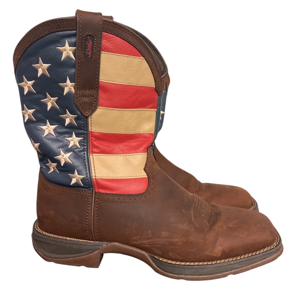 Durango Rebel Mens 12in Patriotic American Flag Western Boots Brown DB5554 14D